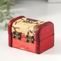 Шкатулка для украшений &laquo;Сундучок. Совята&raquo;, дерево, 6&times;8&times;5.5 см