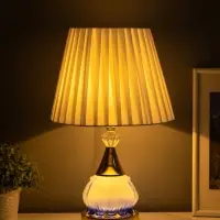 Лампа настольная &laquo;Ева&raquo; 1&times;40 Вт Е27 1&times;4 Вт LED золото/синий 25&times;25&times;42 см