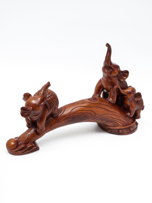 Подставка для бутылки  Подставка для бутылки "Два слона" под дерево, 36х10х25см