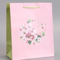 Пакет подарочный ламинированный "Цветочная бабочка" 18 х 22,3 х 10 см