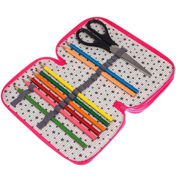 Пенал каркасный с эффектом металлик, 2 секции, 125х205х40 мм, ламинированный картон, Минни Маус и единорог Пенал каркасный с эффектом металлик, 2 секции, 125х205х40 мм, ламинированный картон, Минни Маус и единорог