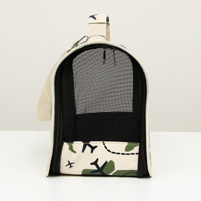 Сумка - переноска для животных  Сумка - переноска для животных "Самолеты", белая, размер S, 37,5 х 17 х 22 см