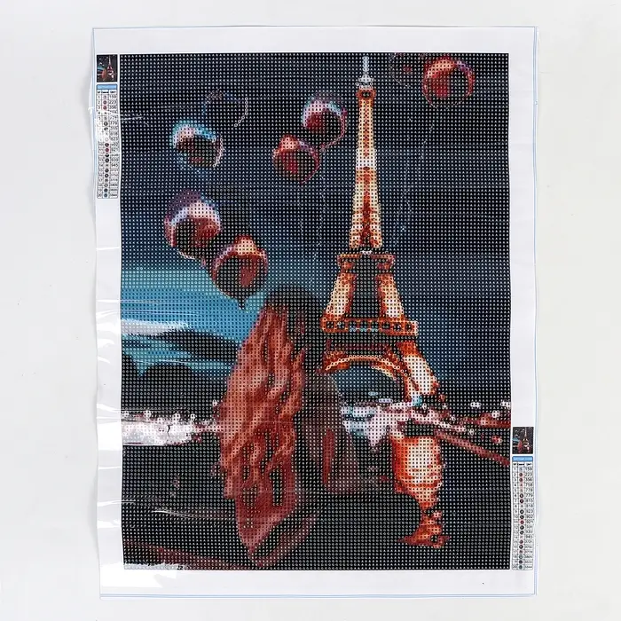 Алмазная вышивка полное заполнение "Ночь в Париже", 30*40 см, на холсте