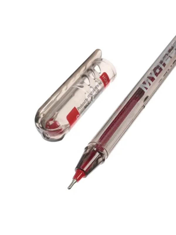 Ручка шариковая масляная Pensan My-Tech, узел-игла 0.7 мм, чернила красные