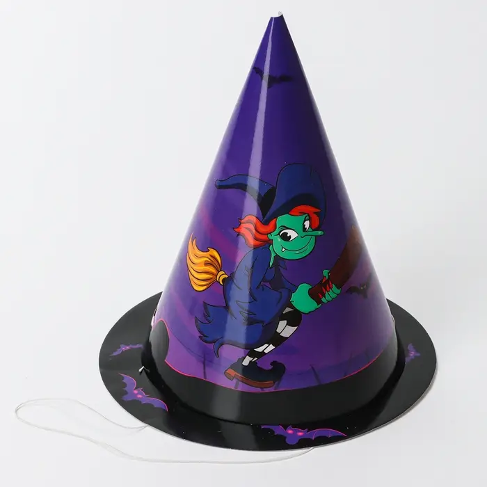 Колпак праздничный бумажный «Ведьмочка», на Хэллоуин Колпак праздничный бумажный «Ведьмочка», на Хэллоуин