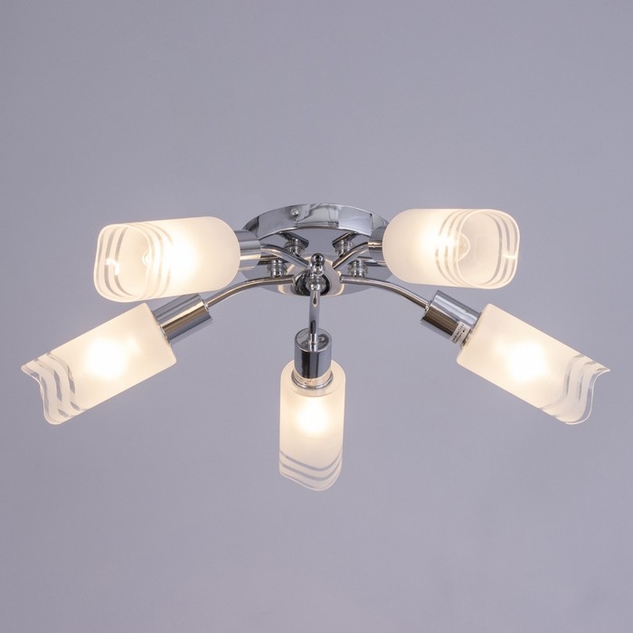 Люстра потолочная Адель 5х40Вт Е14 Хром 52x52x19 см Люстра потолочная Адель 5х40Вт Е14 Хром 52x52x19 см