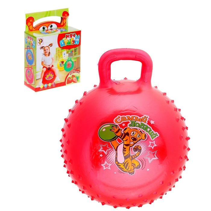 Мяч-прыгун с ручкой «Сказочные истории», массажный, d=45 cм, 350 г, цвета МИКС Мяч-прыгун с ручкой «Сказочные истории», массажный, d=45 cм, 350 г, цвета МИКС