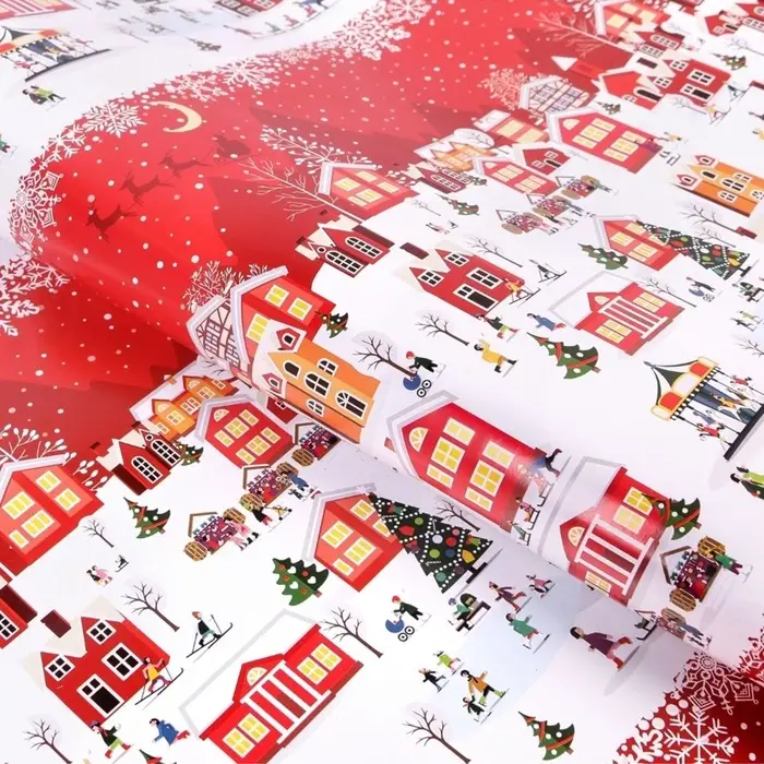 Упаковочная бумага на Новый год &laquo;А в городе зима&raquo;, 70&times;100 см, глянцевая