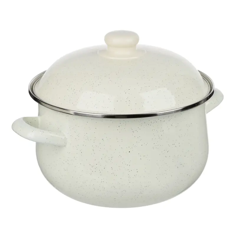 Кастрюля эмалированная VETTA Айвори, 22см, 3,6л, индукция