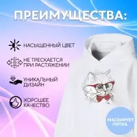 Термотрансфер «Кот», 17 × 16,5 см, цена за 1 штуку