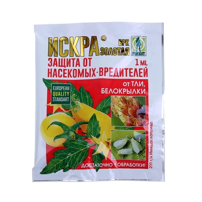 Инсектицид «Искра Золотая», средство от колорадского жука, ампула, 1 мл Инсектицид «Искра Золотая», средство от колорадского жука, ампула, 1 мл