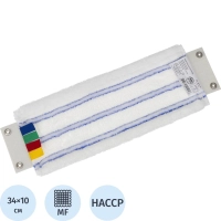 Насадка МОП плоский 34х10см микроф+мягк абраз кнопки бел с син полос MF2185
