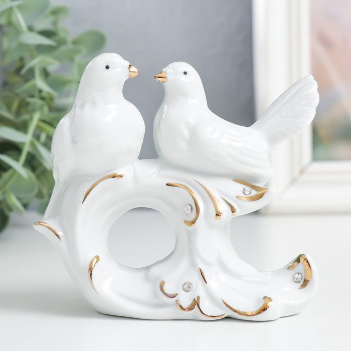 Сувенир керамика Сувенир керамика "Голубки белоснежные" стразы 9,5х11х4,2 см