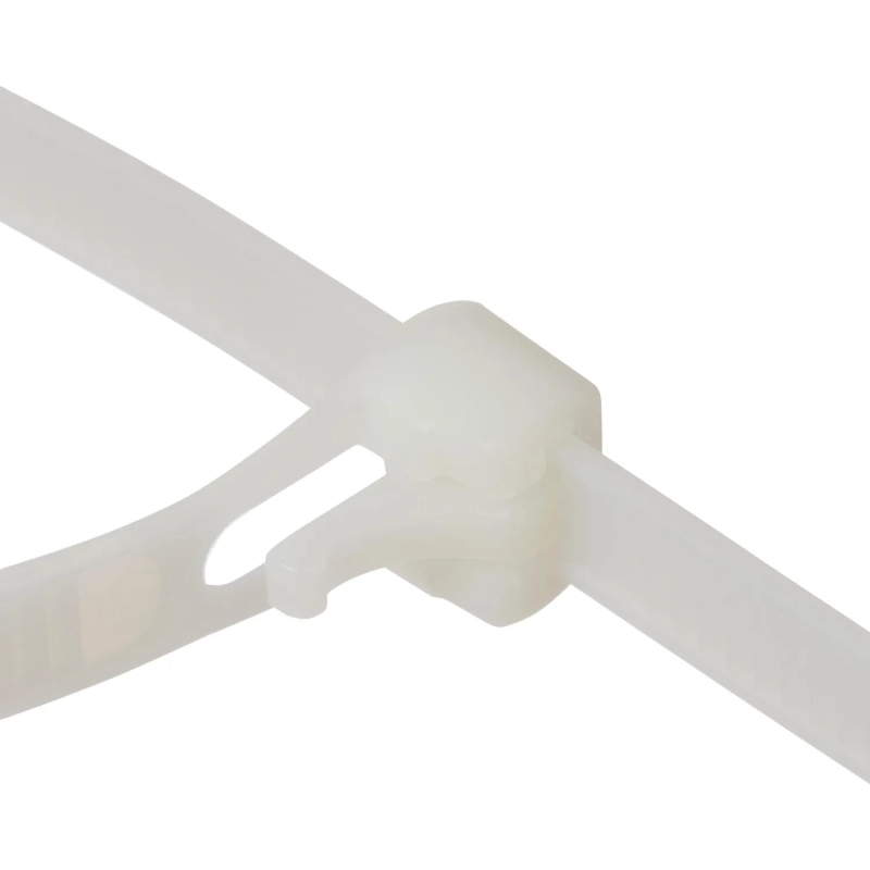 Хомут стяжка нейлоновая многораз Topfort 8х250 (7,2х250 мм) белый 100 шт/уп