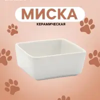 Миска &laquo;Квадрат&raquo;, 150 мл, 9&times;4 см, керамика, белая