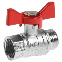 Кран шаровой ZEIN engr, наружная/внутренняя резьба 1/2", бабочка, цинк