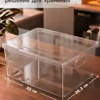 Контейнер для документов Стамм А4, 260&times;330&times;160 мм, пластик, прозрачный, вместительный корпус