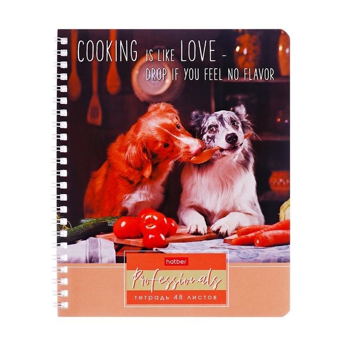 Тетрадь 48 листов в клетку на гребне Тетрадь 48 листов в клетку на гребне "Профессионалы", обложка мелованный картон, блок офсет 65г/м2, МИКС