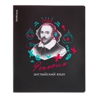 Тетрадь предметная АНГЛИЙСКИЙ ЯЗЫК, 48 листов в клетку, ErichKrause Persons, пластиковая обложка, шелкография, блок офсет 100% белизна, инфо-блок