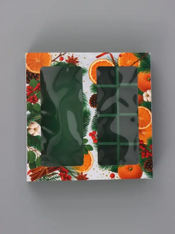 Коробка подарочная для 8 конфет и шоколад &laquo;Мандарины&raquo;, 17.7&times;17.8&times;3.8 см