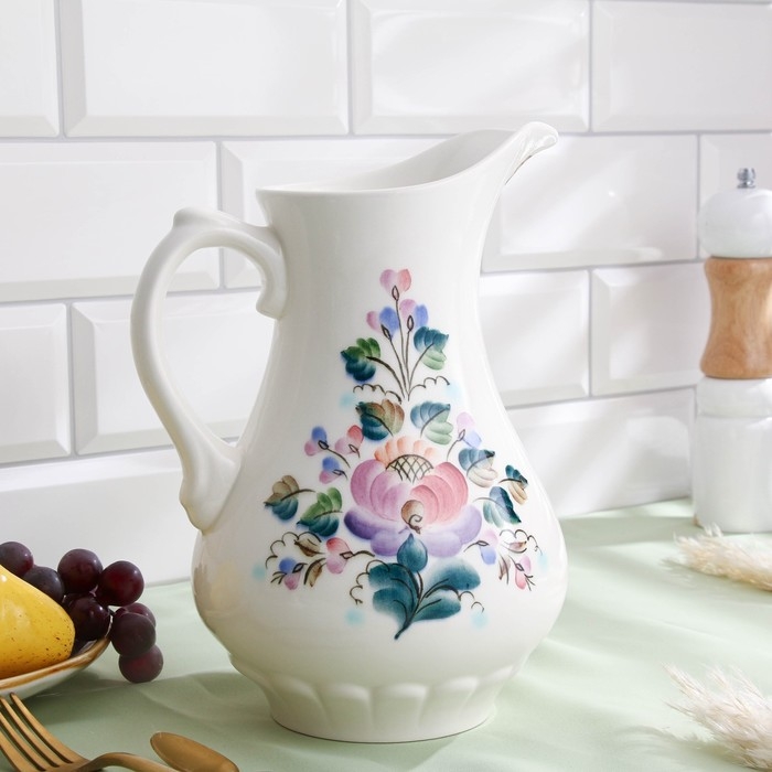 Кувшин «Клубничка вар. 2», с крышкой, 2 л, 10×27 см, 1 сорт, авт. Рогочая Н.В. Кувшин «Клубничка вар. 2», с крышкой, 2 л, 10×27 см, 1 сорт, авт. Рогочая Н.В.