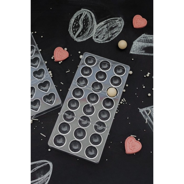 Форма для конфет и шоколада KONFINETTA «Полусфера», 27,5×13,5 см, 24 ячейки 3×3 см, цвет прозрачный Форма для конфет и шоколада KONFINETTA «Полусфера», 27,5×13,5 см, 24 ячейки 3×3 см, цвет прозрачный