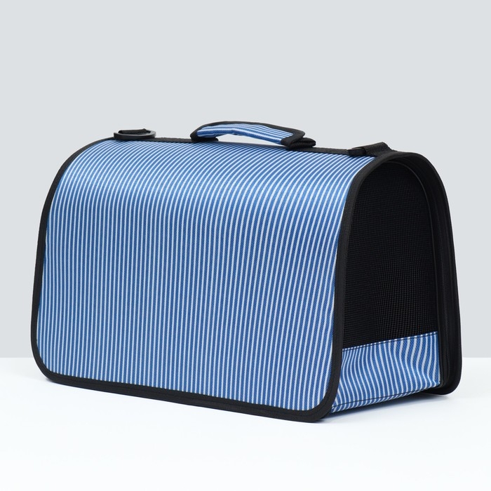 Сумка-переноска с органайзером в полоску, размер М (44,5 х 22 х 27 см), голубой Сумка-переноска с органайзером в полоску, размер М (44,5 х 22 х 27 см), голубой