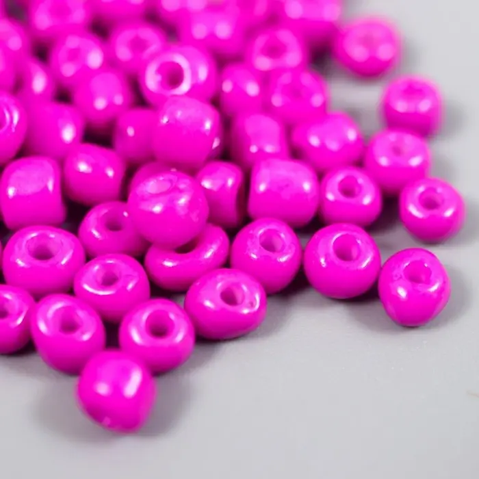 Бисер круглый 6/0  Бисер круглый 6/0 "Фиолет неон" 20 гр