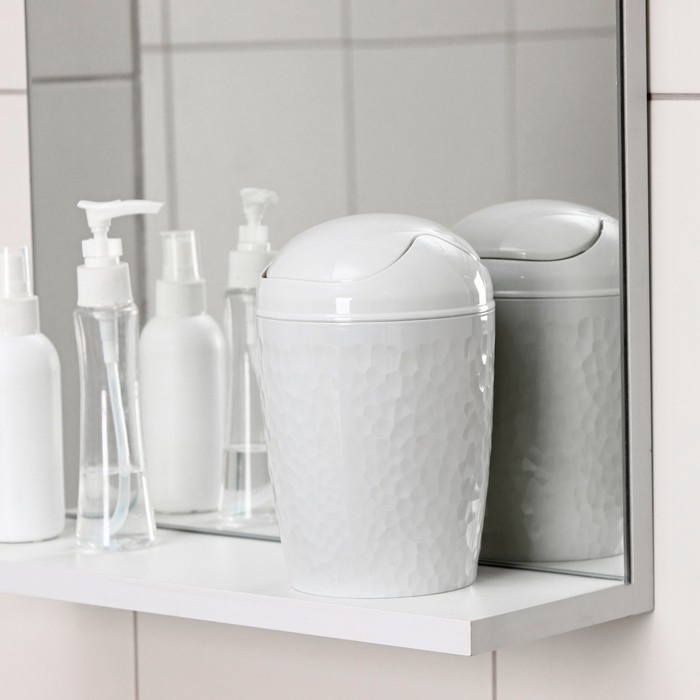 Контейнер для мусора настольный Tule, 1 л, d=11.2 см, h=17.5 см, светло-серый Контейнер для мусора настольный Tule, 1 л, d=11.2 см, h=17.5 см, светло-серый