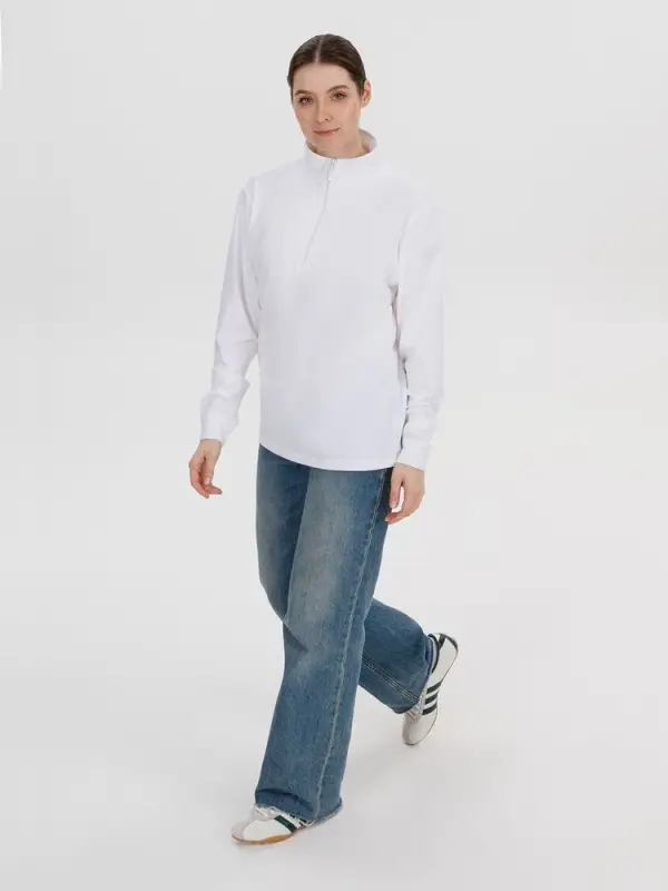 Свитшот на молнии из бифлекса Morfiss, белый, размер XS/S Свитшот на молнии из бифлекса Morfiss, белый, размер XS/S