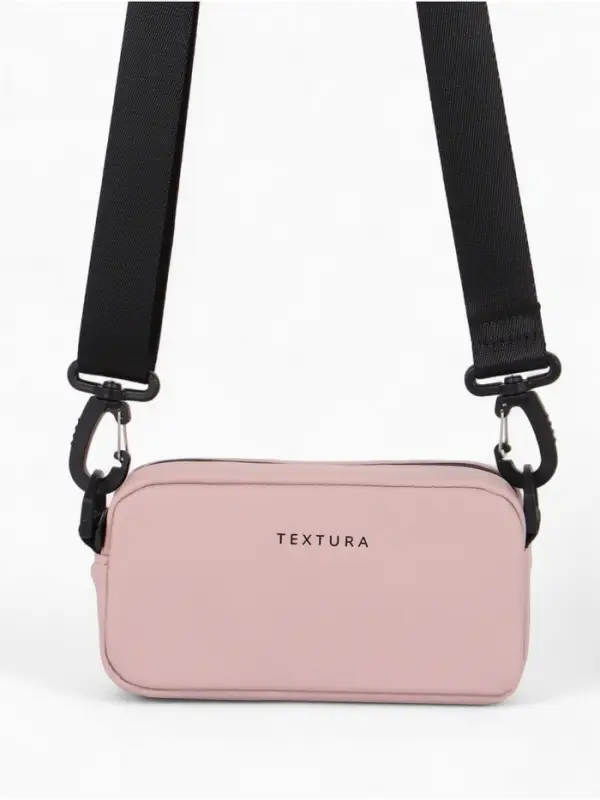 Сумка женская кросс-боди TEXTURA на молнии, 19&times;6&times;10.5 см, розовая