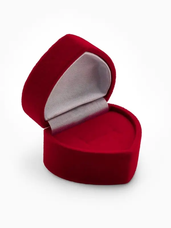 Футляр под серьги, кольцо &laquo;Сердце&raquo;, бархатный, 5.2&times;4.6 см, бордовый