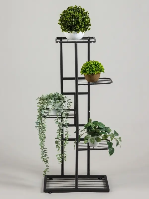 Подставка для цветов Greengo, 5 полок, 44&times;22&times;95 см, напольная, металл, тёмно-серая