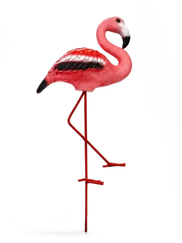 Садовая фигура из полистоуна &laquo;Розовый фламинго&raquo;, 49&times;14&times;23 см