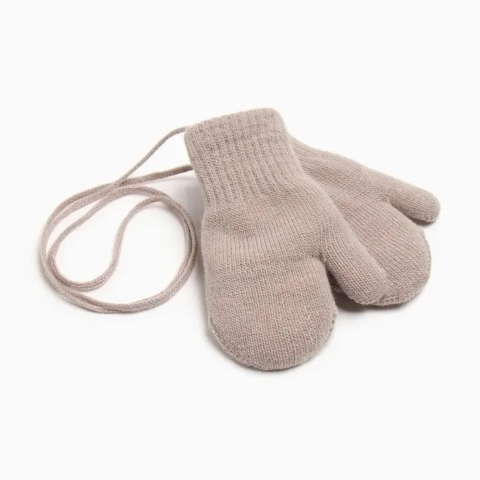 Варежки детские двухслойные MINAKU  Варежки детские двухслойные MINAKU "Однотонные",цв. бежевый, р-р 14 (4-5 лет)