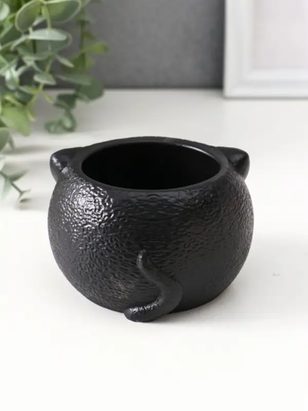 Подставка для мелочей «Кот», 6×9.5×10 см, чёрная