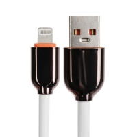 Кабель Lightning - USB, 6 A, оплётка PVC, 1 метр, белый