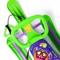 Снегокат &laquo;Twiny1+&raquo; с монстриками, со спинкой, зелёный, фиолетовый, TW1+/МН Nika Kids