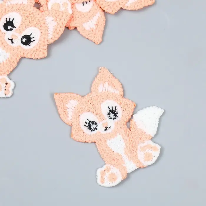 Декор для творчества текстиль вышивка Декор для творчества текстиль вышивка "Лисёнок" 7,5х5 см