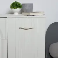 Ручка-скоба мебельная ТУНДРА PC181BL, м/о 128 мм, белая
