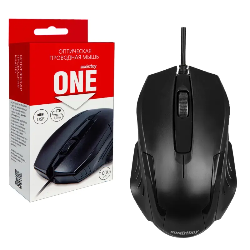 Мышь проводная Smartbuy ONE 210-K черная (SBM-210-K) / 100 Мышь проводная Smartbuy ONE 210-K черная (SBM-210-K) / 100
