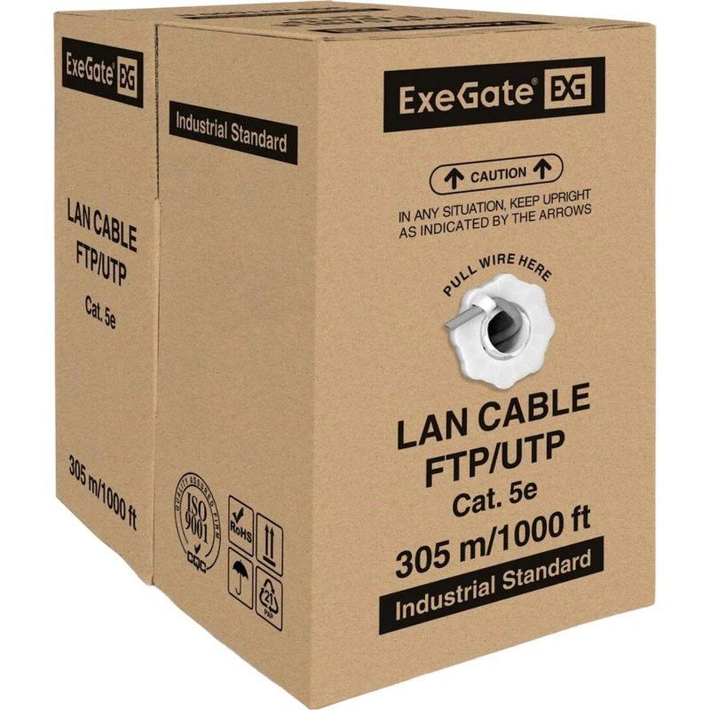 Кабель ExeGate Special UTP4-C5e-CCA-S26-IN-PVC-GY-305 UTP 4