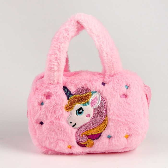 Мягкая сумка «Единорог», 27 см, цвет розовый