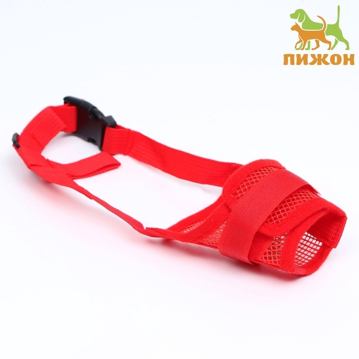 Намордник сетчатый с двойной фиксацией, размер M (длина по носу 10 см, обхват морды 20 см), красный Намордник сетчатый с двойной фиксацией, размер M (длина по носу 10 см, обхват морды 20 см), красный