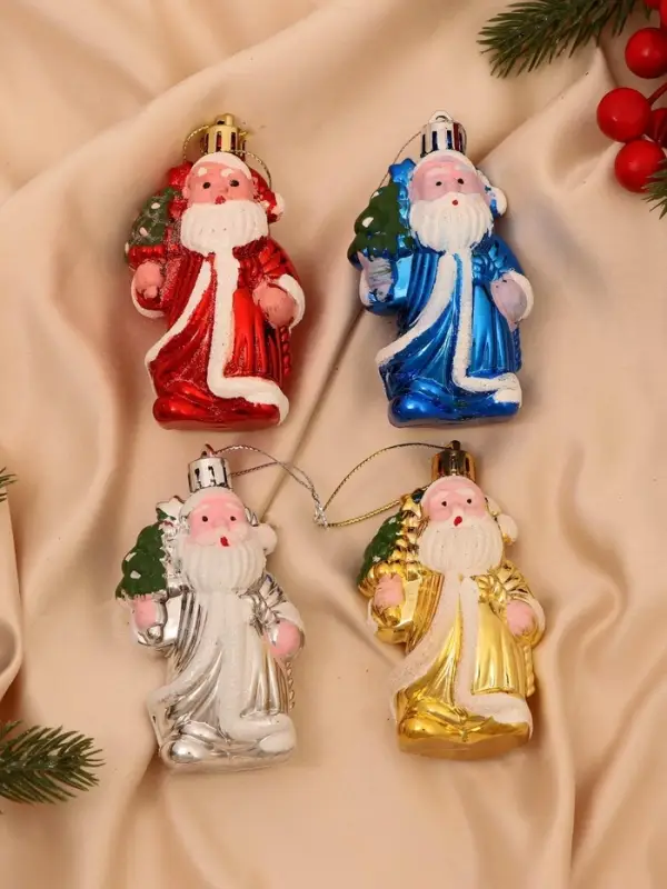 Ёлочные игрушки 4 шт. &laquo;Весельчаки&raquo;, 5&times;7.5 см, МИКС