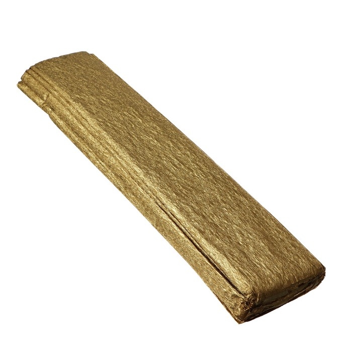 Бумага крепированная 50 х 200 см, в рулоне, 32 г/м2, золотой