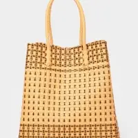 Сумка плетёная, 40&times;20&times;55 см, пластик, бежевая