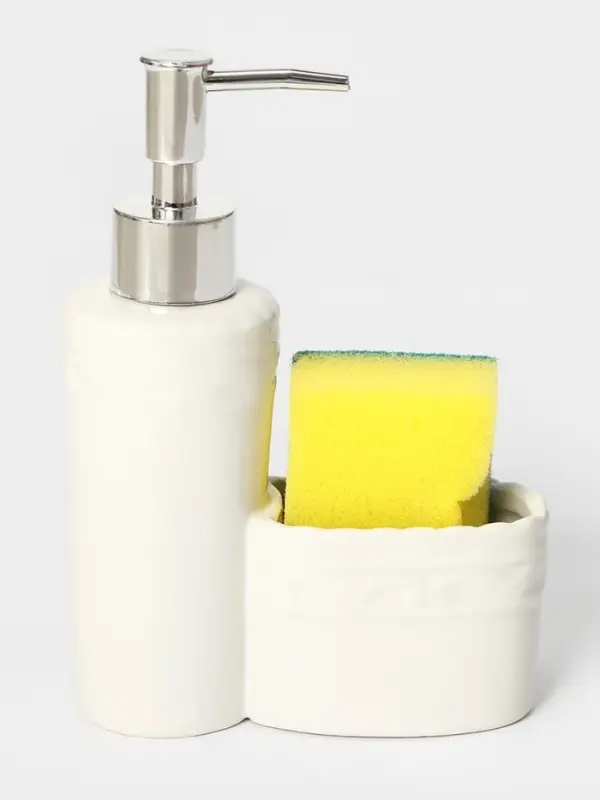 Дозатор для моющего средства с подставкой для губки Доляна &laquo;Роза&raquo;, 200 мл