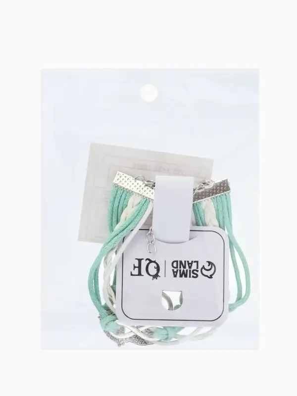 Браслет кожаный &laquo;Совы, веточка и знак бесконечности&raquo;, L=20 см, 5 нитей, бирюзовый