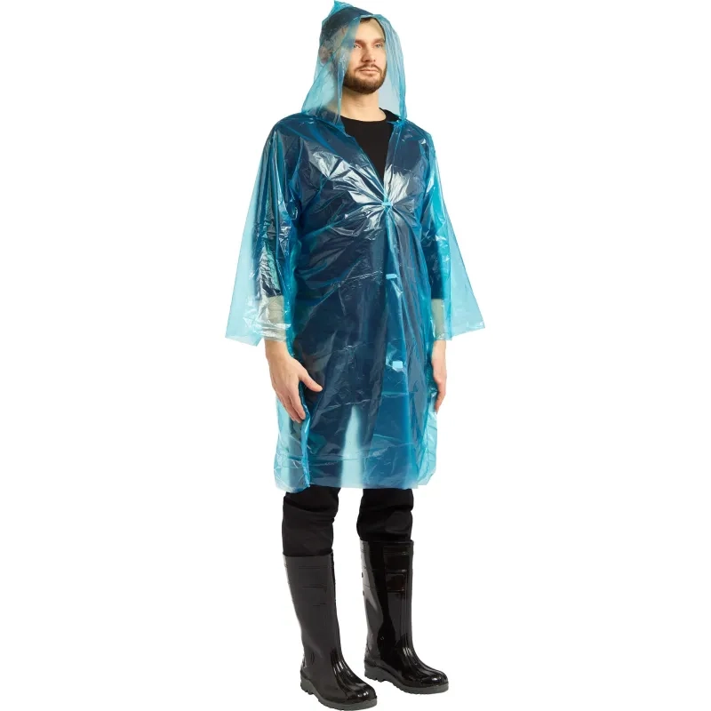 Плащ дождевик на липучках с капюшоном (XL)